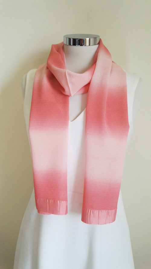 Pink-gradation-Japanese-silk-scarf