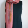 Shiny rosy red silk scarf