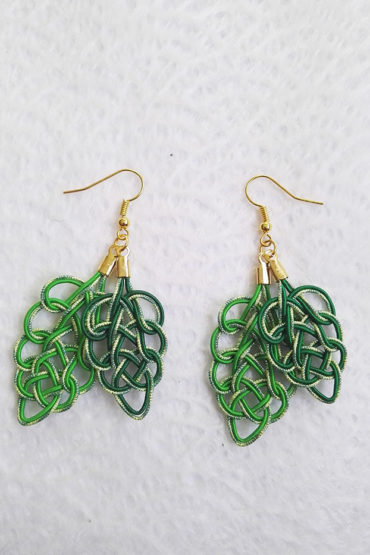 Mizuhiki-green-earrings