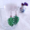 Mizuhiki Green Earrings Silver hooks