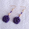 Mizuhiki Purple Earrings Gold hooks