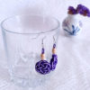 Mizuhiki Purple Earrings Silver hooks