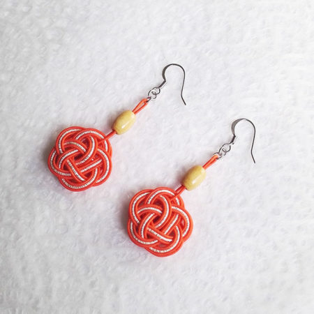 Mizuhiki-orangek-earrings-silver-hooks
