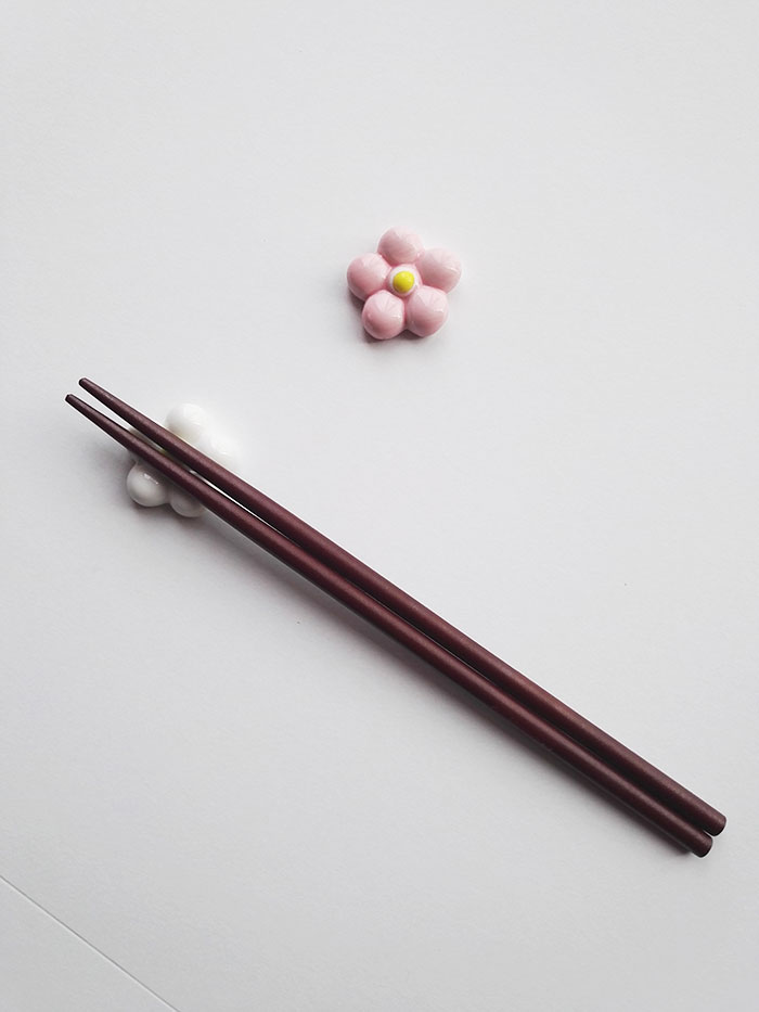 pink chopsticks