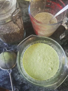 Matcha-Chia-pudding-making