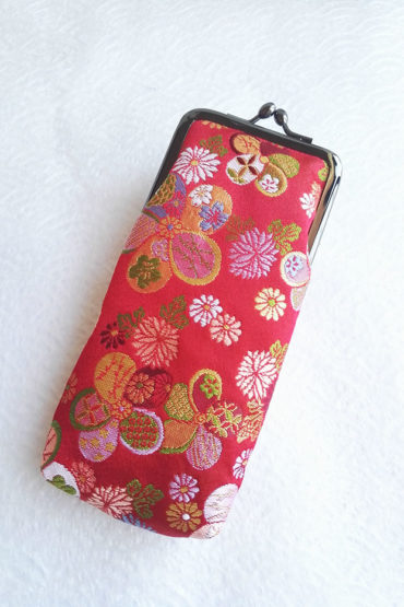Nishijin-Glasses-case-Red-Traditional