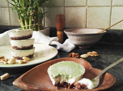 Vegan Matcha Cheese cake