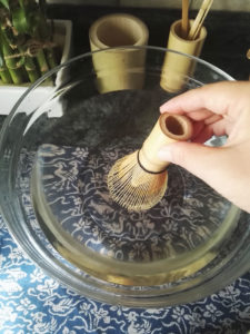 Washing-Matcha-bamboo-whisk-in-water