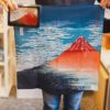 48cm Ukiyo-e Furoshiki Red Mt. Fuji 1