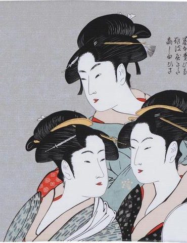 48cm Ukiyo-e Three Beauties Of The Present Day Gray 1