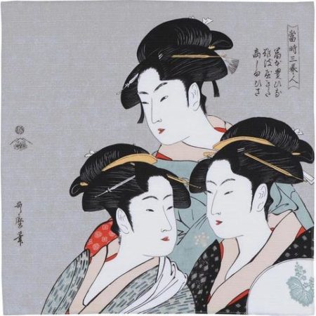 48cm Ukiyo-e Three Beauties Of The Present Day Gray 1