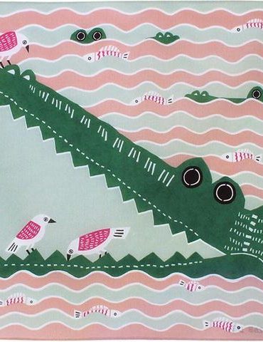 50cm Furoshiki Kata kata musubi Crocodile Pink