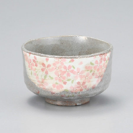 Japanese Authentic Matcha Bowl Grey Sakura