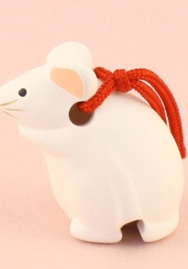 Japanese zodiac sign pottery bell rat