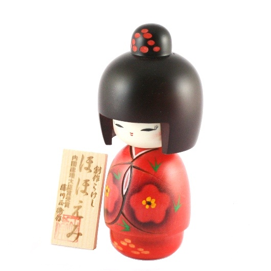 Kokeshi doll Hohoemi - j-okini - Products from Japan
