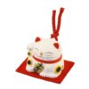 Maneki-neko unglazed ceremics bell white