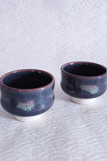 Kiyomizu-ware-handmade-Sake-pair-cups-gray