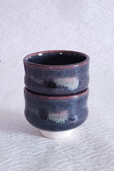 Kiyomizu-ware-handmade-Sake-pair-cups-gray