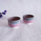 Kiyomizu ware handmade Sake pair cups pink