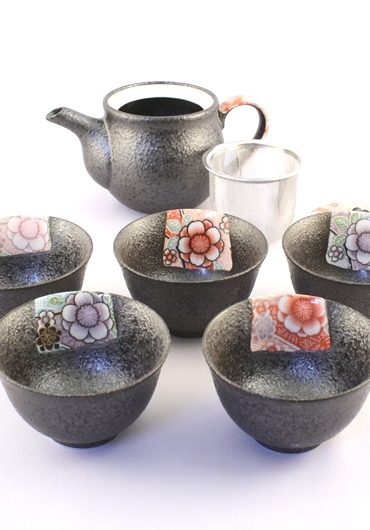 Japanese tea set Beniyuzen 1