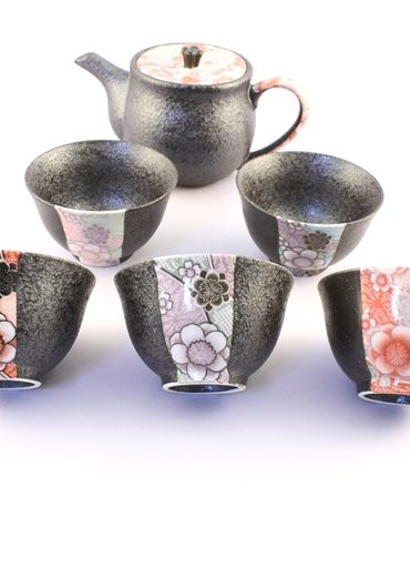 Japanese tea set Beniyuzen 3