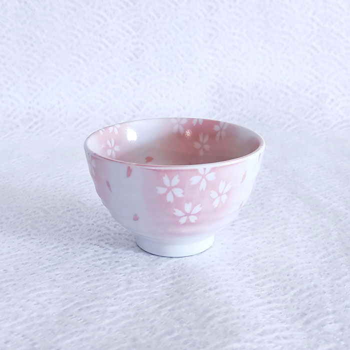 Mino Japanese pottery yunomi tea cups set of 2 cherry blossoms w