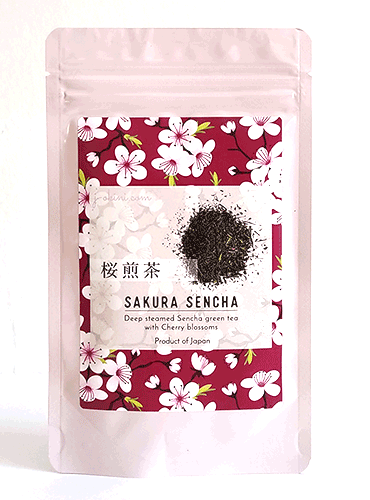 Sakura Sencha Green tea with Fukamushi cha blended with cherry blossoms and leaves. Available at j-okini in Malta