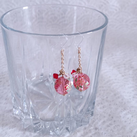 Temari-earrings-pink