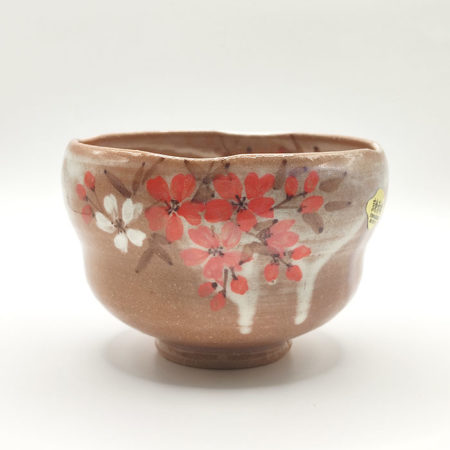Akebono Sakura Japanese tea ceremony bowl – Kyoto pottery by Kondo Seisen. J-okini.com in Malta
