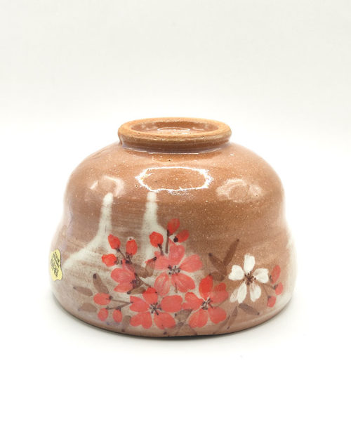 Traditional Japanese Matcha bowl with hand-painted cherry blossoms – Kiyomizu-yaki j-okini.com in Malta