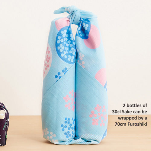 2 bottles of sake with 70cm furoshiki