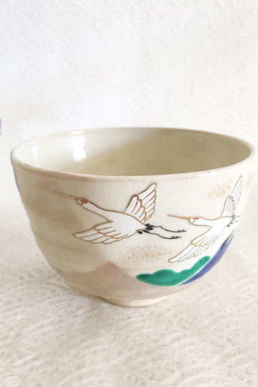 Vintage-Handmade-Matcha-bowl-Tsuru-Fuji