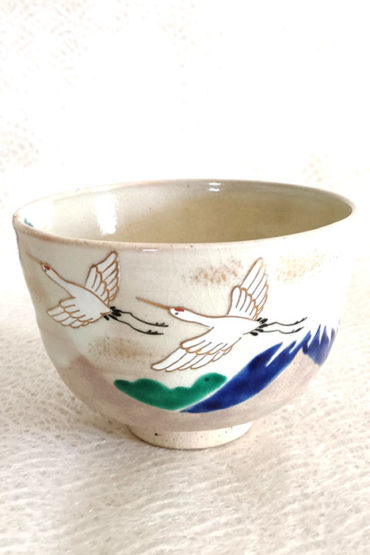 Vintage-Handmade-Matcha-bowl-Tsuru-Fuji