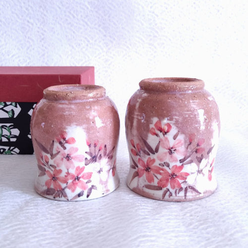 Handmade Yunomi Tea Cups Pair Akebono Sakura