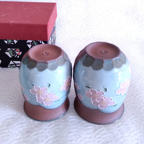 Handmade-Yunomi-Tea-Cups-Pair-Yakishime-Sakura