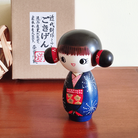 Japanese Kokeshi doll Gokigen