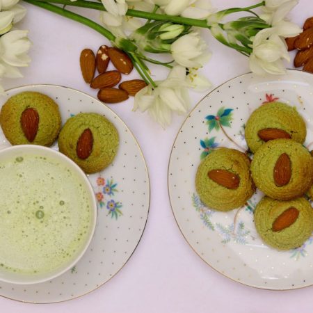 Almond Matcha biscuits 250grms 2l