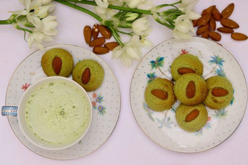 Almond Matcha biscuits 250grms 2l