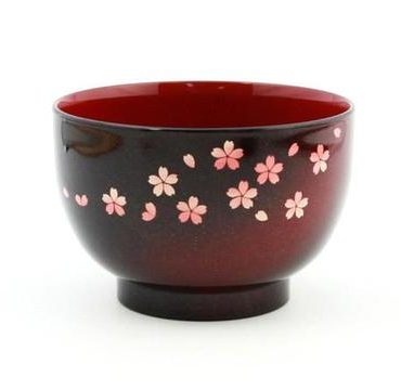 Lacquer soup bowl Sakura 1