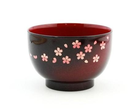 Lacquer soup bowl Sakura 1