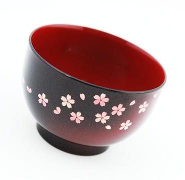 Lacquer soup bowl Sakura 1