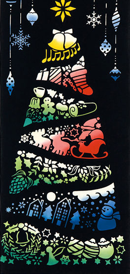 Tenugui-Towel-Chusen-Dye-Stained-glass-Christmas-tree-2