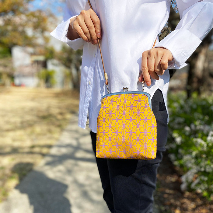 Kyoto Cross-body Bag | Asanoha Karashi - j-okini - Products from Japan