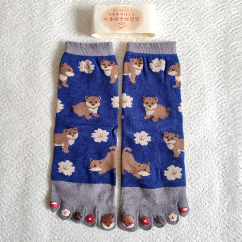 5 Toes socks with toes print | Uchino Inu