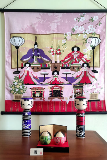 Kokeshi doll and Furoshiki Hinamatsuri