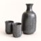 Japanese Sake Set Ginsai made in Japan in dark silvery grey. Available at j-okini.com in Malta