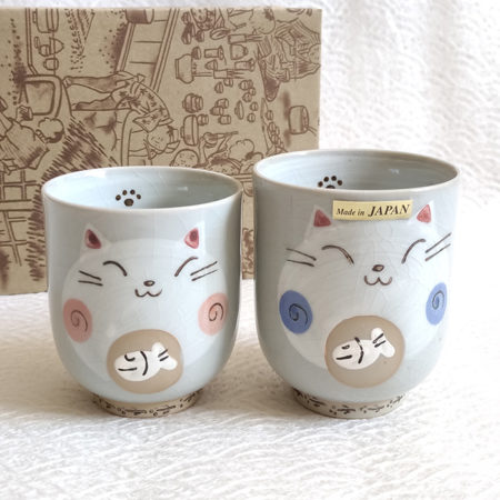 Japanese-Yunomi-Teacup-Pair-Shippo-Neko