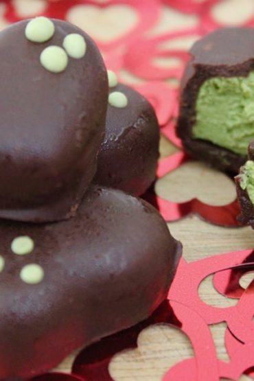 Matcha cream filled chocolates