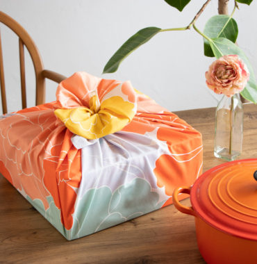 100cm Furoshiki Adeline Klam Botan orange 2