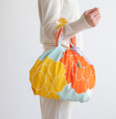 100cm Furoshiki Adeline Klam Botan orange 5